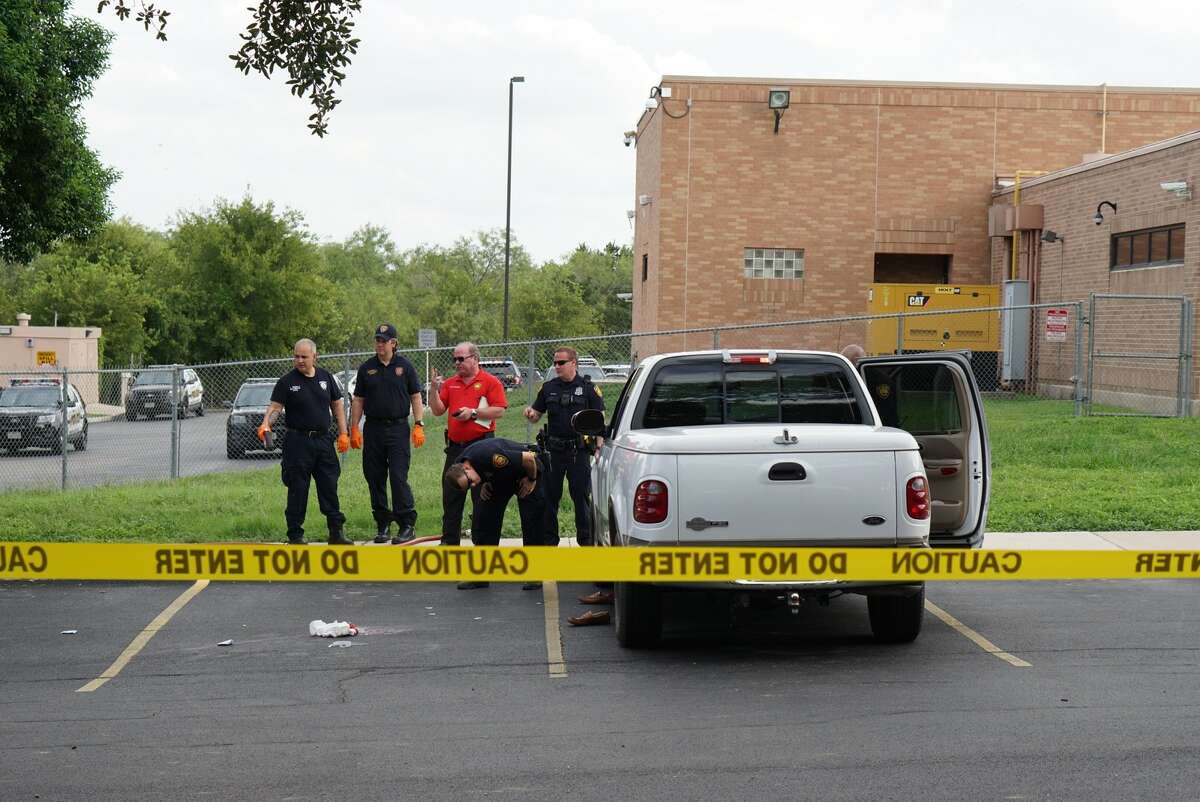 San Antonio police report a man is in critical condition after shooting himself in the head Friday afternoon, Sept. 28, 2018, on the North Side at an SAPD substation.