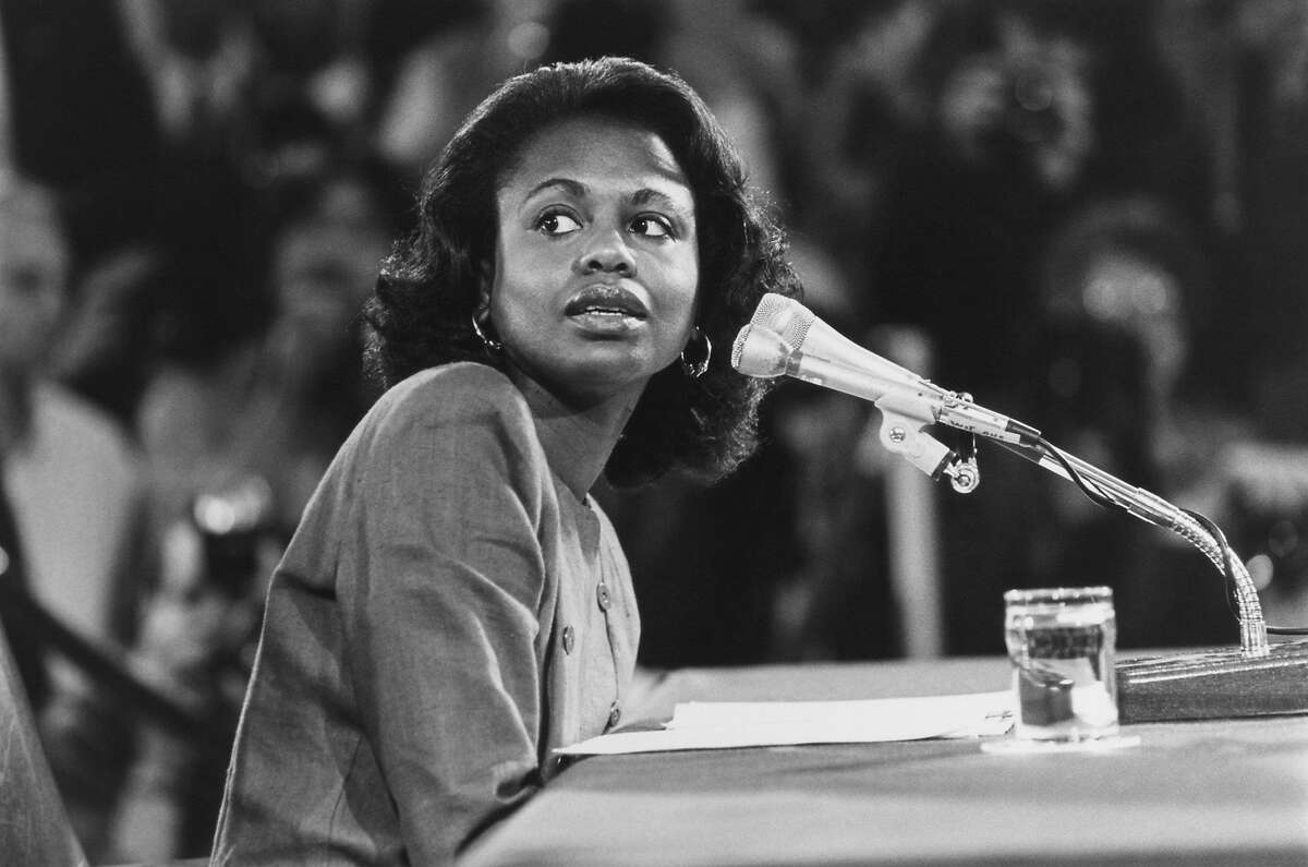Anita Hill testifies before Senate Judiciary Committee on Oct. 14, 1991. (Photo by Laura Patterson/CQ Roll Call via Getty Images)"r"n