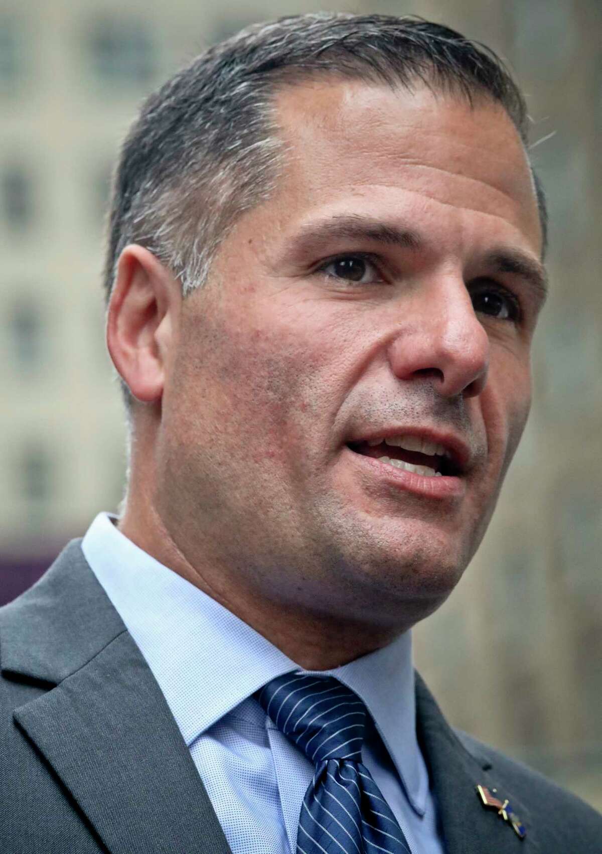 Gov. Andrew M. Cuomo has a 22-point lead over Republican hopeful Marc Molinaro (above) in a survey of likely voters by the Siena Research Institute.  (AP Photo/Bebeto Matthews)