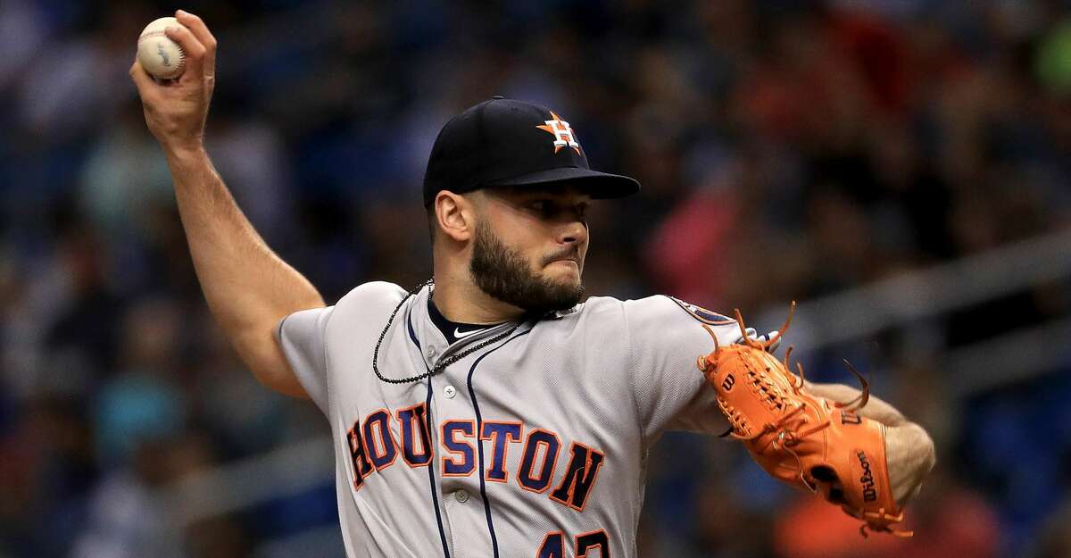 ST PETERSBURG, FL - JUNE 28: Lance McCullers Jr. #43 of the Houston Astros pitches during a game against the Tampa Bay Rays at Tropicana Field on June 28, 2018 in St Petersburg, Florida. (Photo by Mike Ehrmann/Getty Images)
