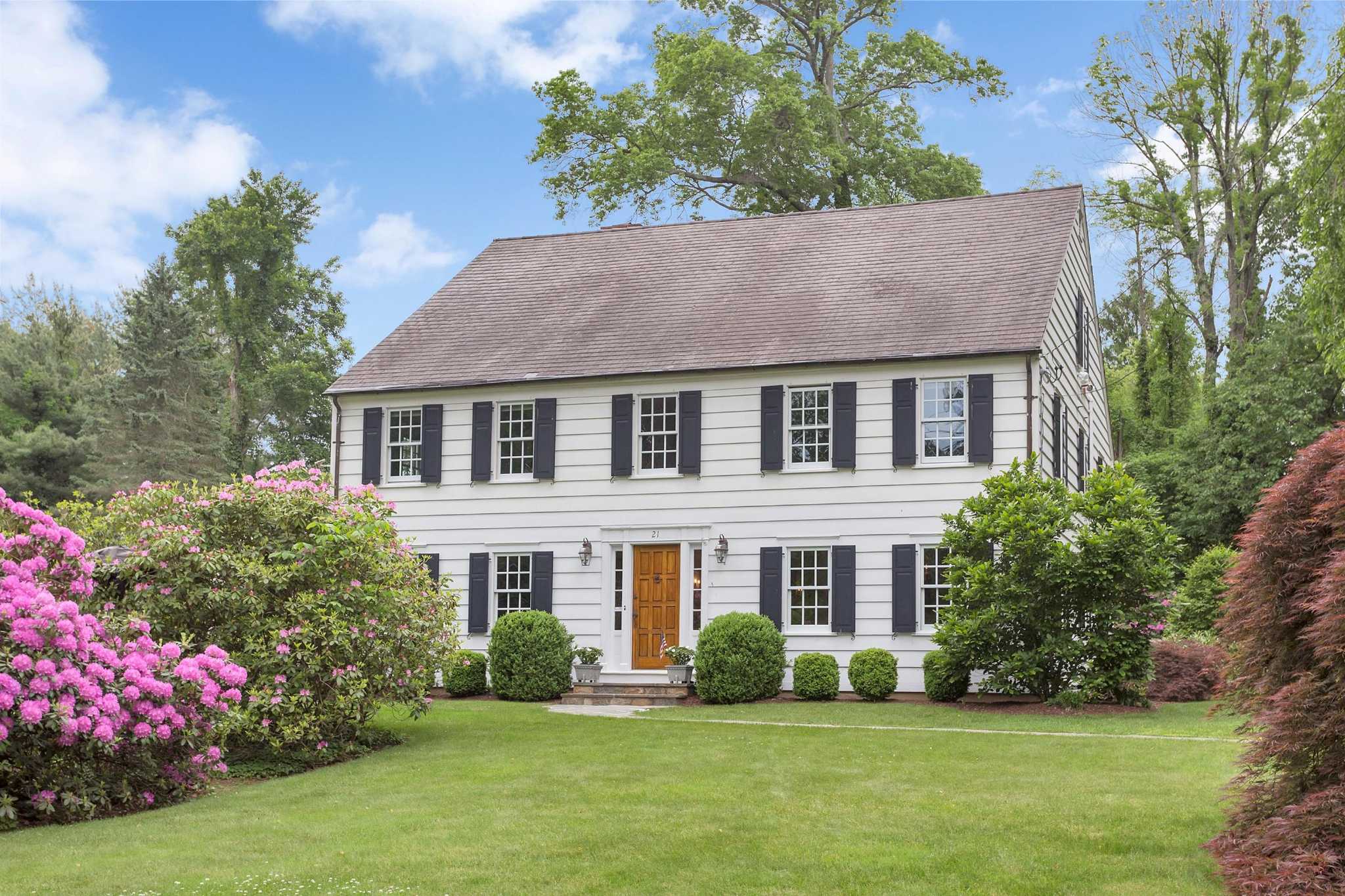 Architectural detail blends with modern amenities in Darien