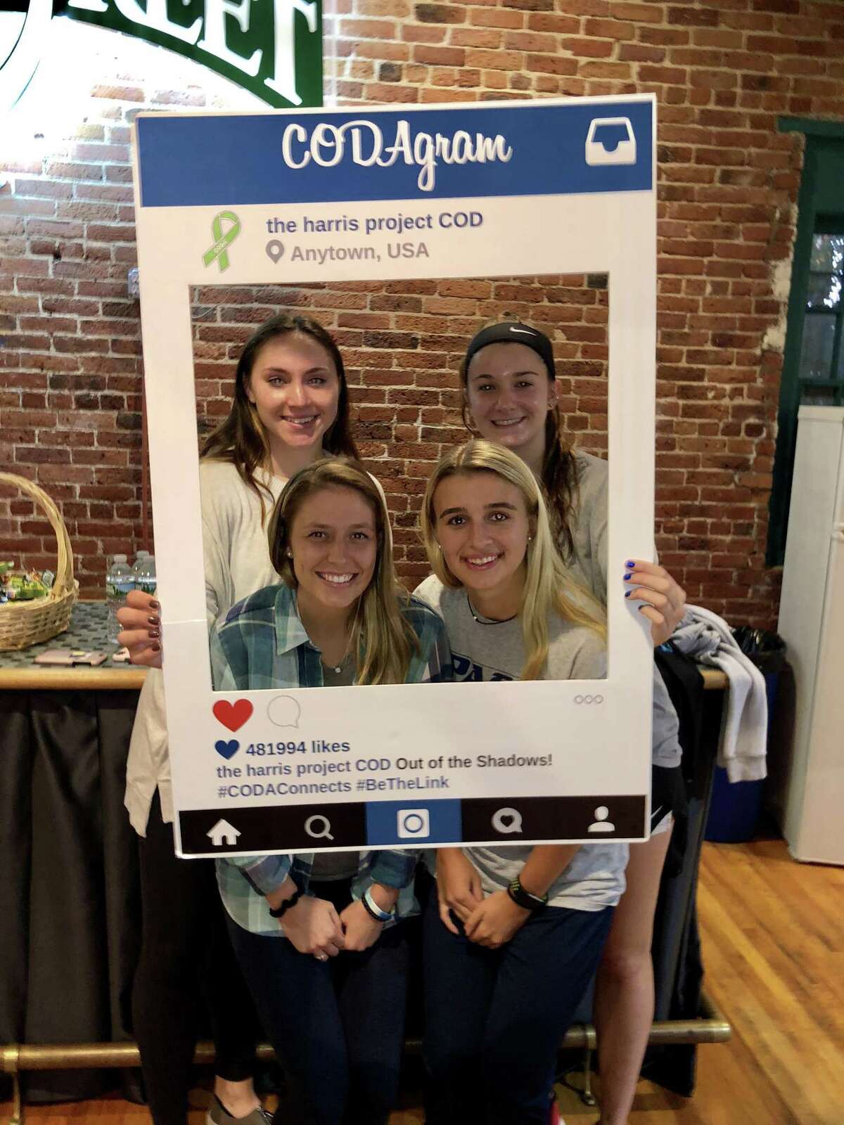 Pace University students who work with Stephanie Marquesano Amanda Dickerson, Victoria Kealey, Alexandra Maitland-Ward and Taylor Ganis, pose at the Arch Street Teen Center. Marquesano presented on how stress is connected to mental health challenges and substance abuse.
