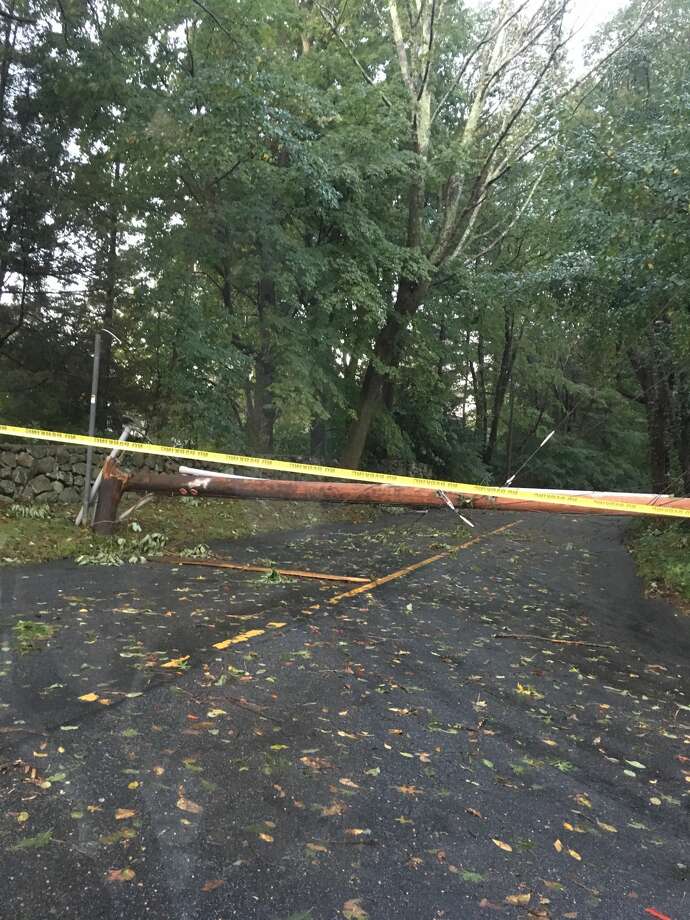 Storm damage on Stephen Mather Road in Darien, Connecticut, October 3, 2018, the day after a violent storm in southern Connecticut. Photo: Stefan Inzer / Contribution