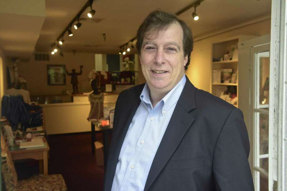 The new Bethel Chamber of Commerce Director Bradley Koltz stands in the chambers downtown Bethel storefront. Monday, August 13, 2018, in Bethel, Conn. Photo: H John Voorhees III / Hearst Connecticut Media / The News-Times