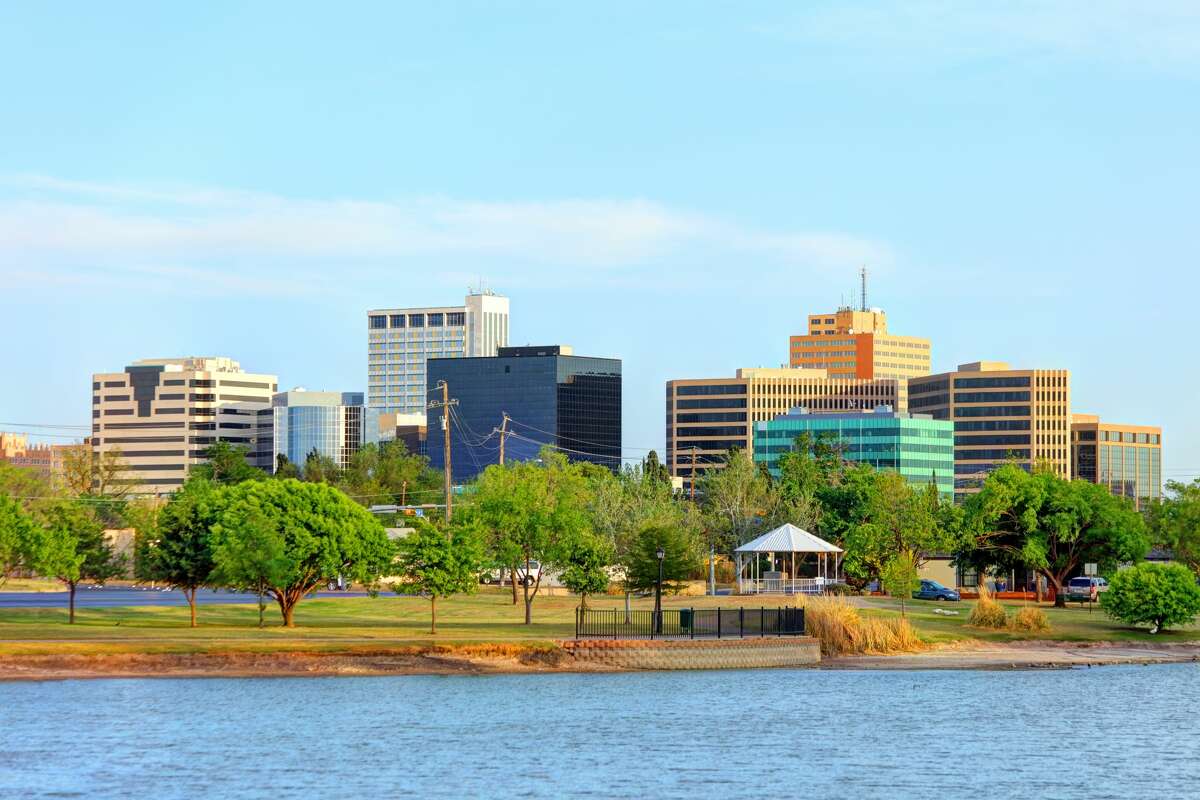 Downtown Midland is seen from Wadley-Barron Park.