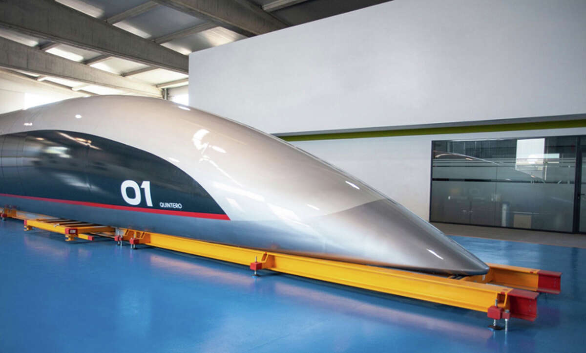 Front end of HyperloopTT's new passenger capsule.