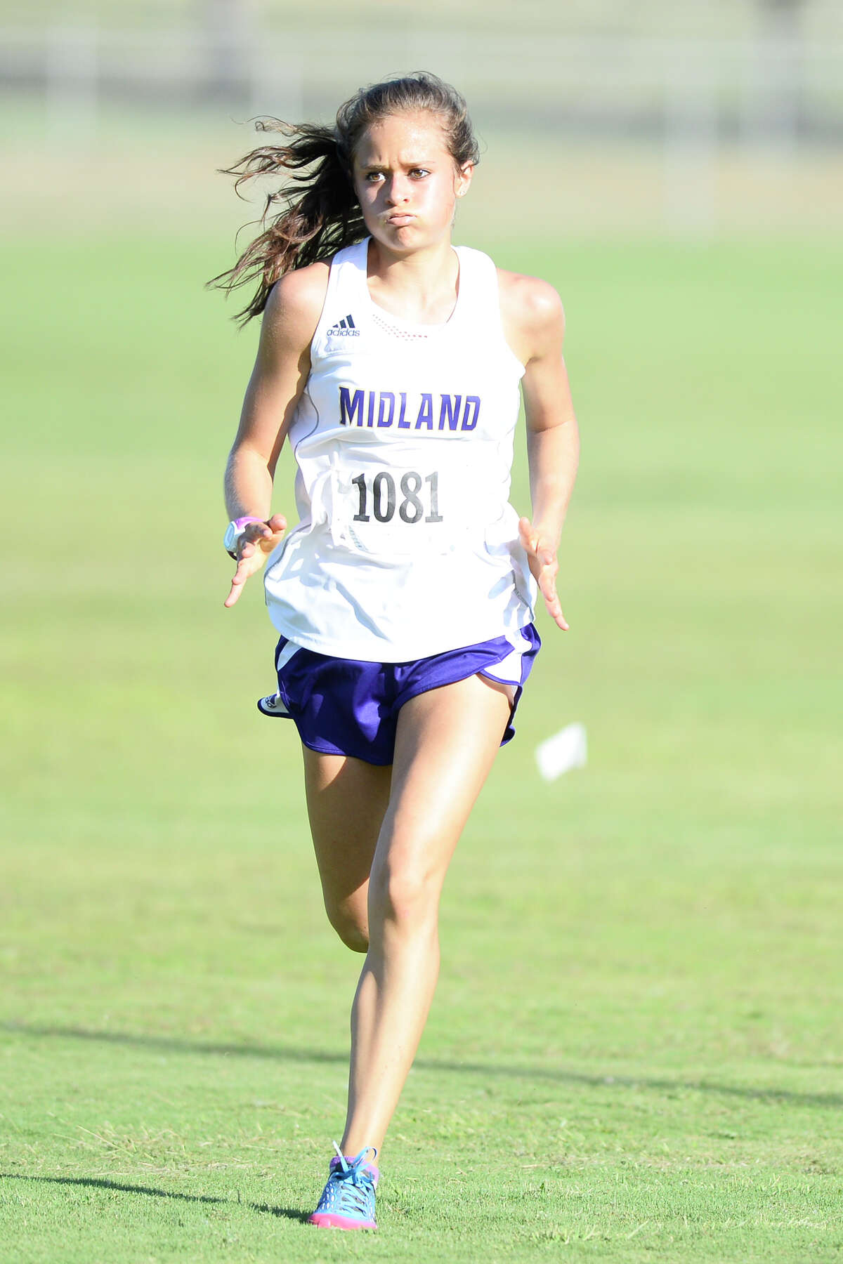 Midland High's Kandus Box finishes ninth in the girls varsity race with a time of 22:09.66 during the Odessa Cross-Country Invitational Oct. 4, 2018, at UTPB Park. James Durbin/Reporter-Telegram
