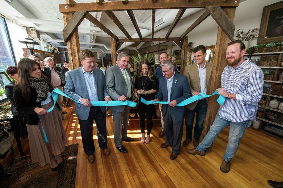 Blue Bird Home Decor Opening In Schenectady Midland Reporter Telegram The Ribbon Is Cut By Owner Nicolle Broughton At Blue Bird Home Decor Which
