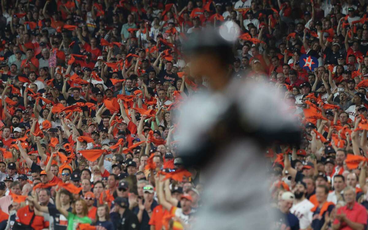 PHOTOS: A look at Astros fans at the series against the Cleveland Indians Astros fans cheer at the top of the third inning of Game 1 of the American League Division Series at Minute Maid Park on Friday, Oct. 5, 2018, in Houston. Go through the photos above for a look at Astros fans at the series against the Indians over the weekend ...