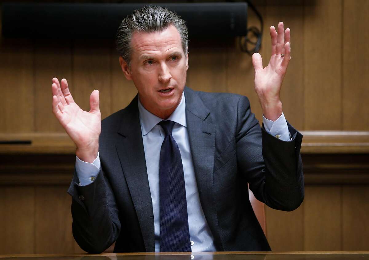 California Lieutenant Governor Gavin Newsom who is running for Governor addresses the San Francisco Chronicle Editorial Board on Tuesday, Oct. 2, 2018 in San Francisco, Calif.