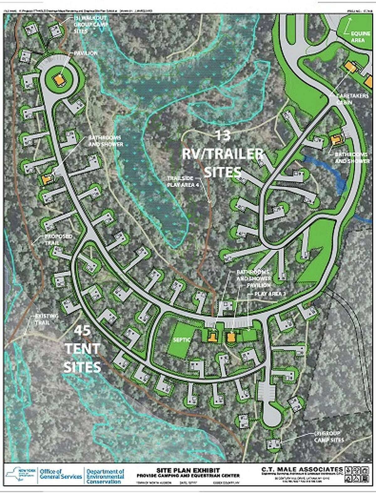 Site plan use for Frontier Town Equestrian and Day Camp Area. (state Department Environmental Conservation)