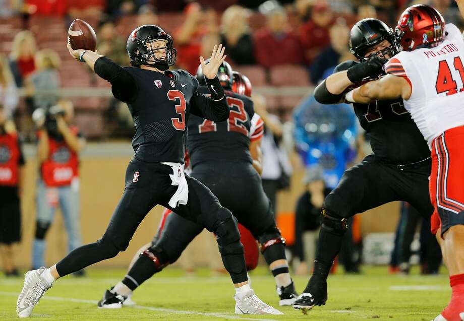 Quarterback Cardinal Stanford K.J. Costello (3) tries an incomplete pass in the second quarter of a football match between Stanford Cardinal and Utah Utes at Stanford Stadium on Saturday, Oct. 6, 2018, in Stanford, California. Photo: Santiago Mejia / The chronicle