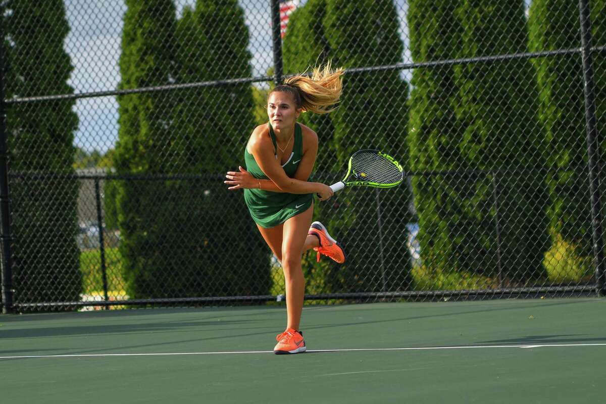 Averill Park High School graduate Jacqueline Bornt of the Hudson Valley women's tennis team. (Courtesy of Hudson Valley Community College)