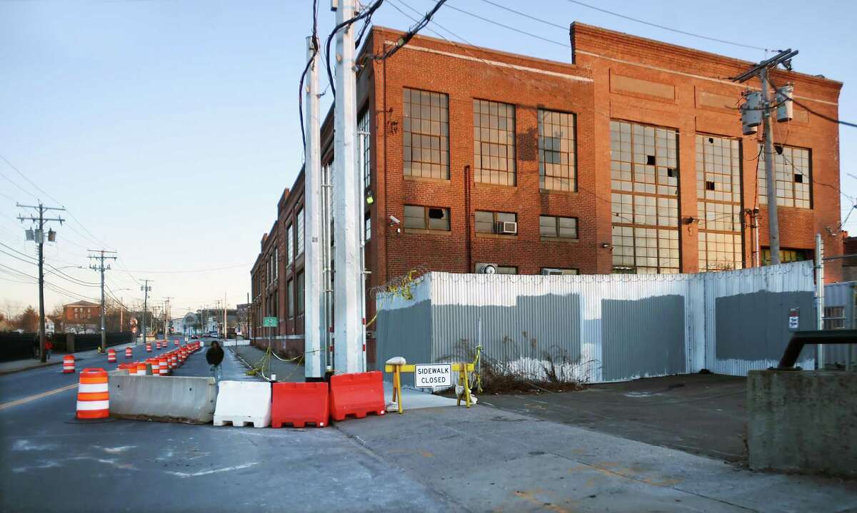 Access to the sidewalk and the lane of traffic parallel to the English Station at 510 Grand Avenue in Fair Haven, was been closed by the city due to brick falling from the former electric generating plant and warehouse in Dec. 2017.