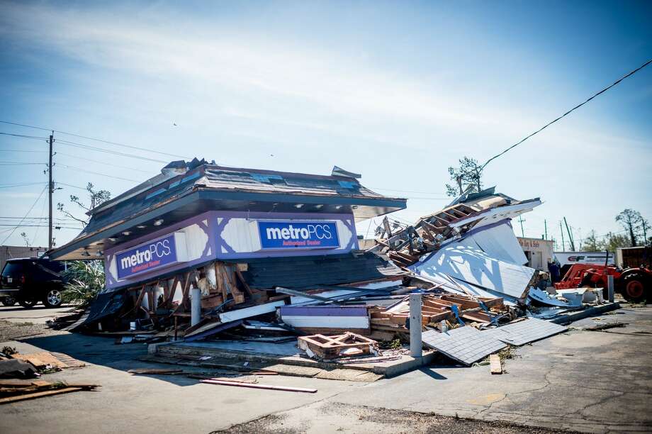 A destroyed business in Panama City, Florida, in the aftermath of Hurricane Michael on October 11, 2018. - Residents of the Florida Panhandle woke to scenes of devastation Thursday after Michael tore a path through the coastal region as a powerful hurricane that killed at least two people. Photo: EMILY KASK/AFP/Getty Images