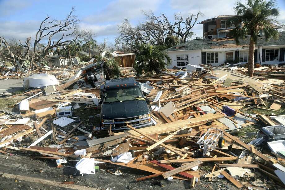 The coastal township of Mexico Beach, Fla., lays devastated on Thursday, Oct. 11, 2018, after Hurricane Michael made landfall on Wednesday in the Florida Panhandle. (Douglas R. Clifford/Tampa Bay Times via AP) Photo: Douglas R. Clifford/AP