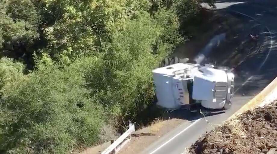 Video Shows Big Rig Taking Scary Tumble Off Northern California Highway Sfgate