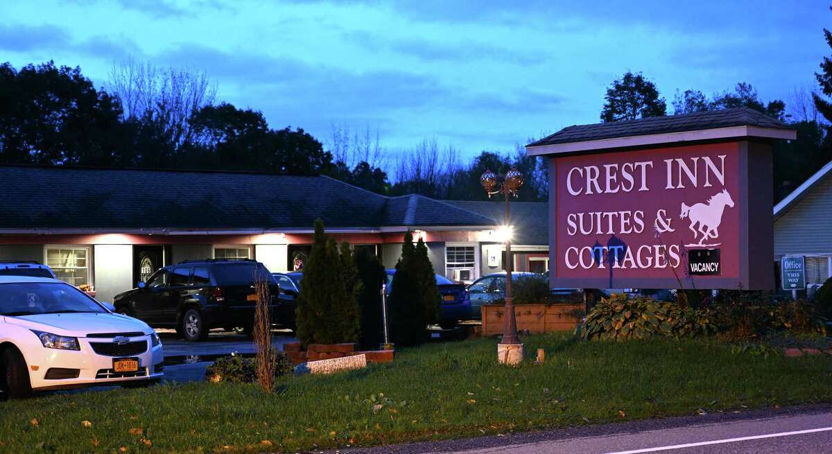 The Crest Inn is the scene of the find of a unattended death last evening Friday Oct.12, 2018 in Wilton, N.Y. (Skip Dickstein/Times Union)