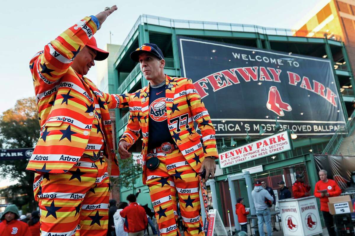 Astros fans at Fenway Park before ALCS Game 1 vs. Red Sox