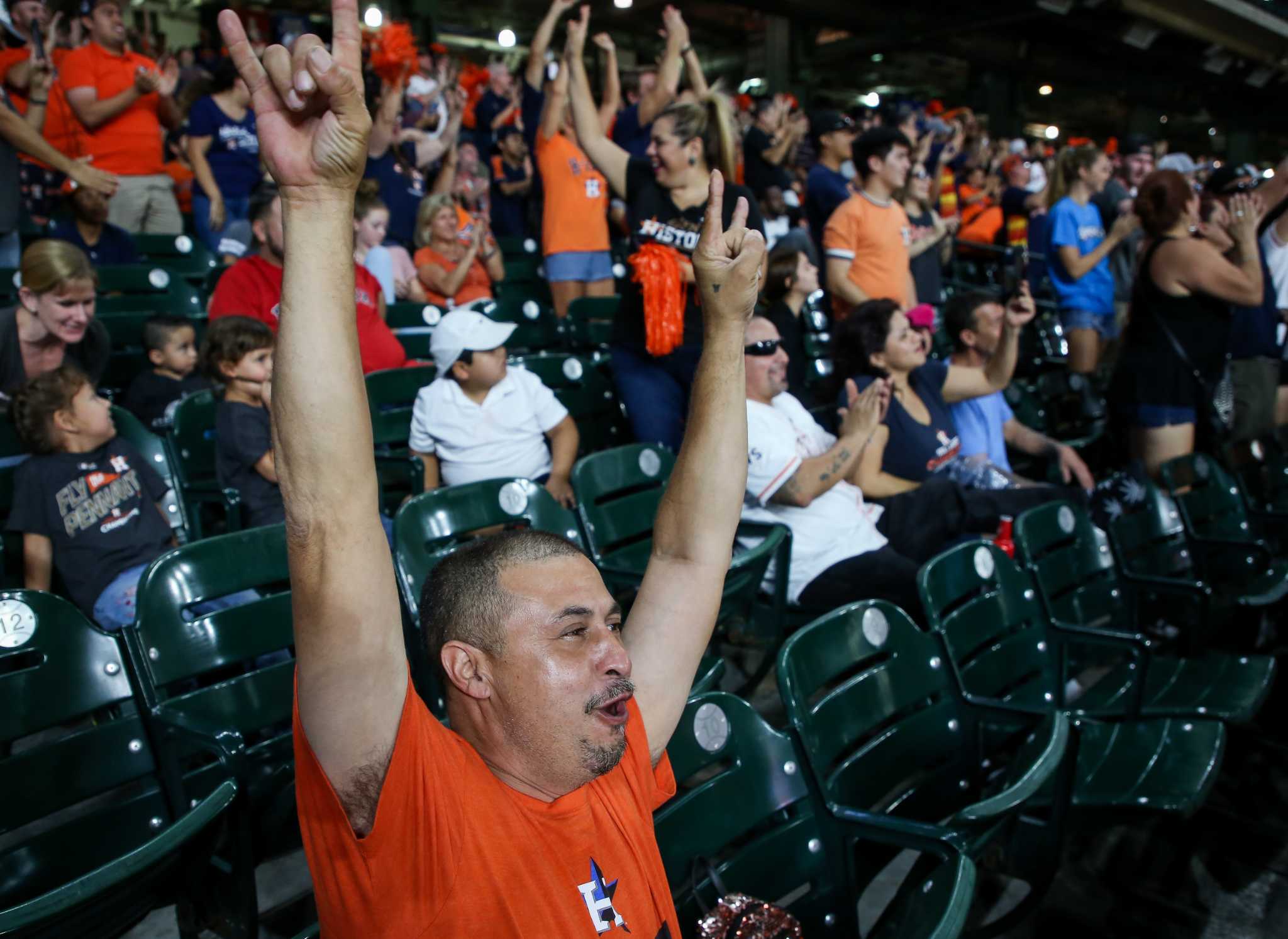 Astros fans party at Minute Maid Park for Game 1 of the ALCS