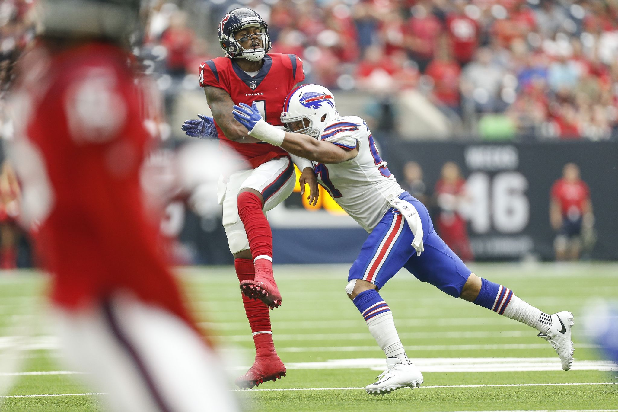 Texans QB Deshaun Watson picked off in end zone four times