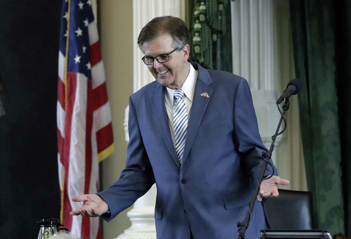 Texas Lt. Gov. Dan Patrick presides over the Senate on Aug. 15, 2017, in Austin as the controversial "bathroom bill" targeting transgender people lurched toward defeat. Now, with the 2019 legislative session underway, advocates worry a new bill restricting local ordinances on employee benefits could also cause problems for LGBTQ Texans.