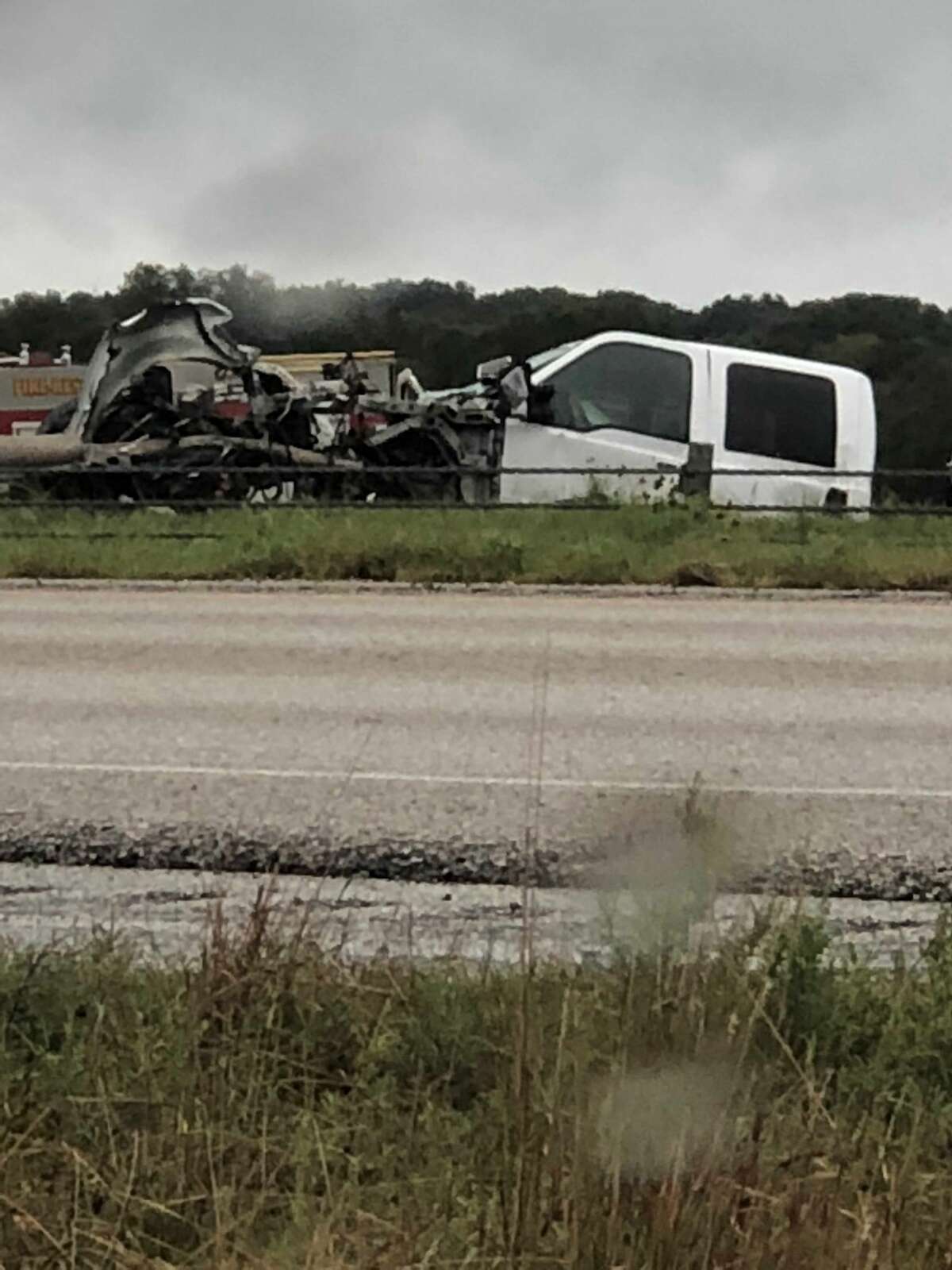 The crash occurred at about 9:18 a.m., when a driver headed eastbound in the 29000 block of I-10 near Fair Oaks Parkway hydroplaned and crossed over the center median, through the cable barrier and into oncoming traffic, officials said.