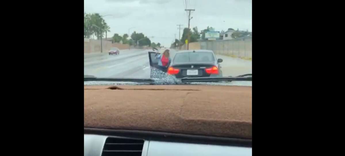 PHOTOS: Everyday people who went viral  An El Paso woman stopped her son in traffic and beat him with a belt after the 14-year-old stole the woman's BMW to see his girlfriend. >>> See more ordinary people who became internet famous 
