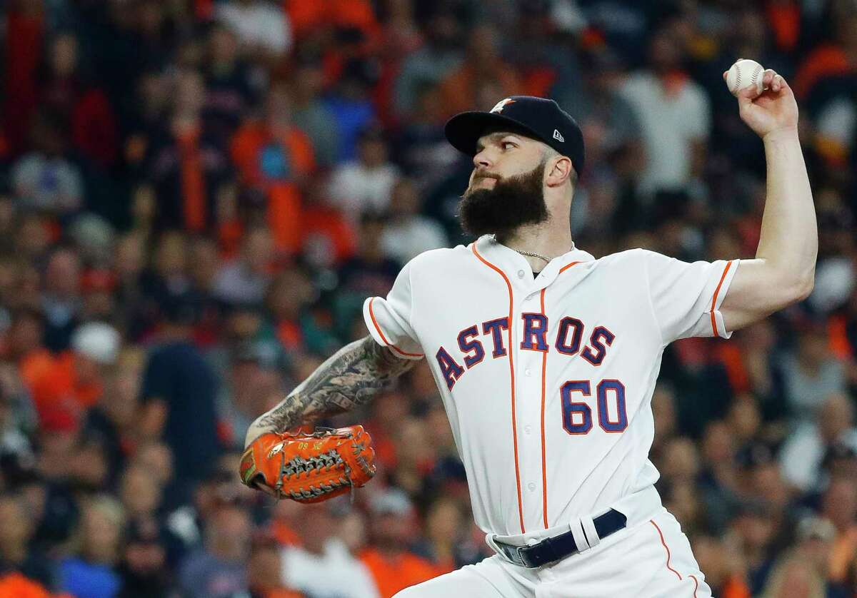 PHOTOS: Houston Astros 2018 salaries and contract situations  Houston Astros starting pitcher Dallas Keuchel (60) throws the first pitch during the first inning of Game 3 of the American League Championship Series at Minute Maid Park on Tuesday, Oct. 16, 2018, in Houston.  >>>Browse through the photos for a look at salaries and contract situations for each Astros player ... 