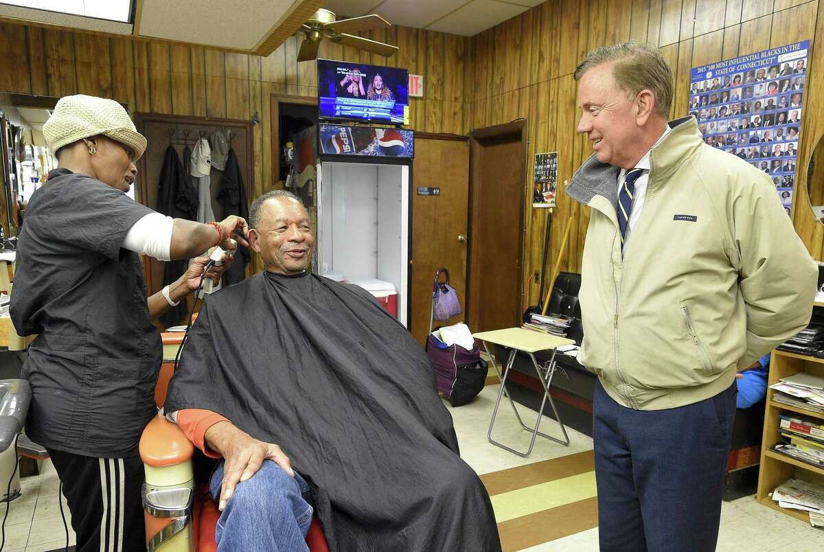 Lamont's Stamford tour includes UConn, barber shop, pizza ...
