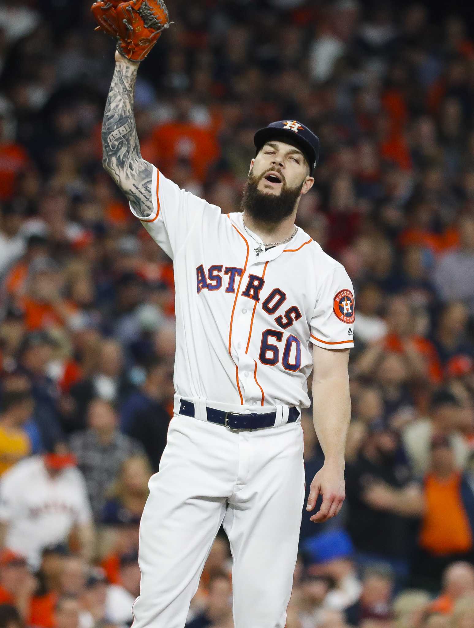 Red Sox vs. Astros ALCS Game 3: Tony Kemp makes leaping catch at