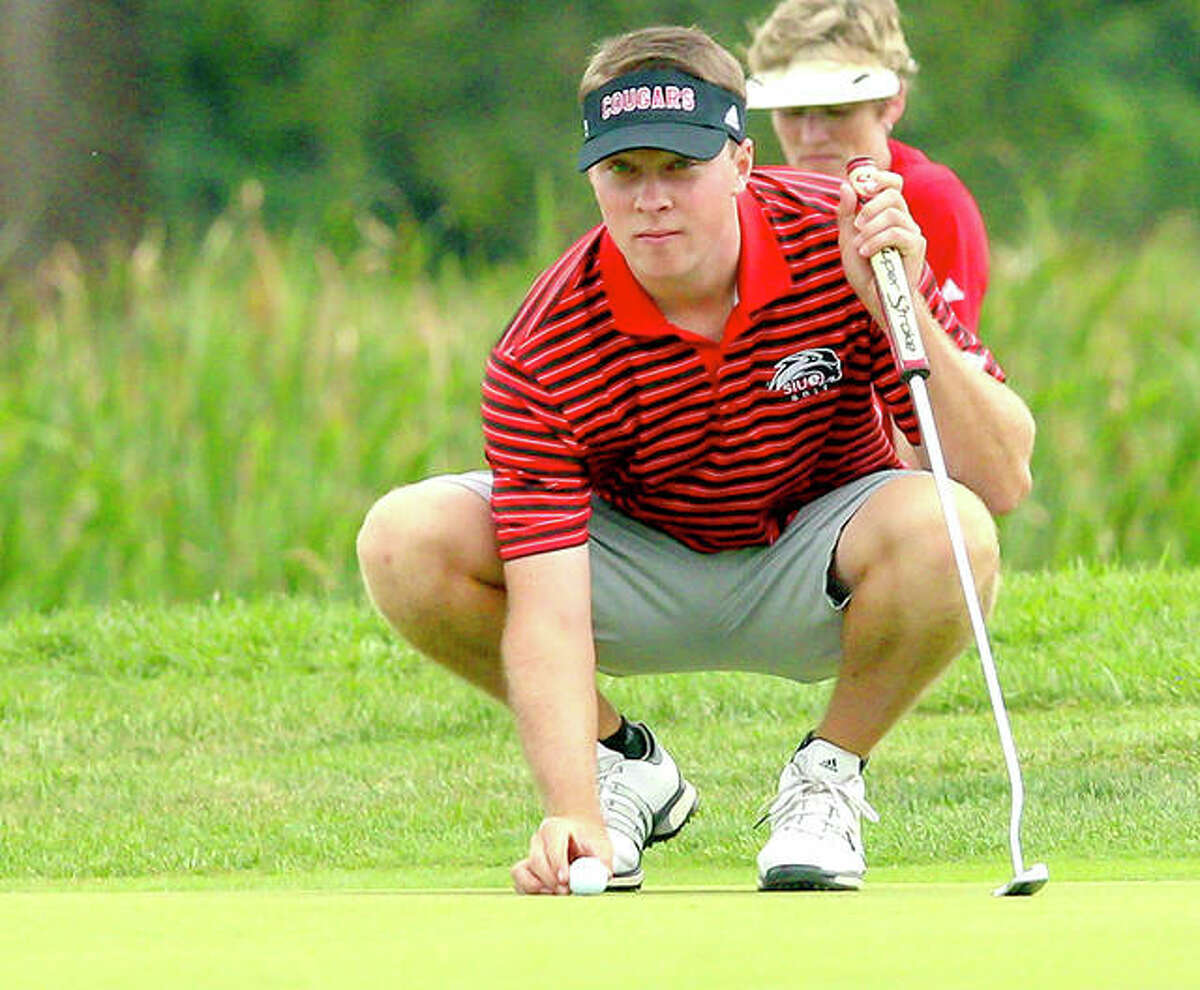 Kyle Slattery of SIUE won his third tournament of the year, taking medalist honors at the F&M Bank APSU Intercollegiate Tuesday at Greystone Golf Club in Dickson, Tenn. He is shown in action earlier this year.