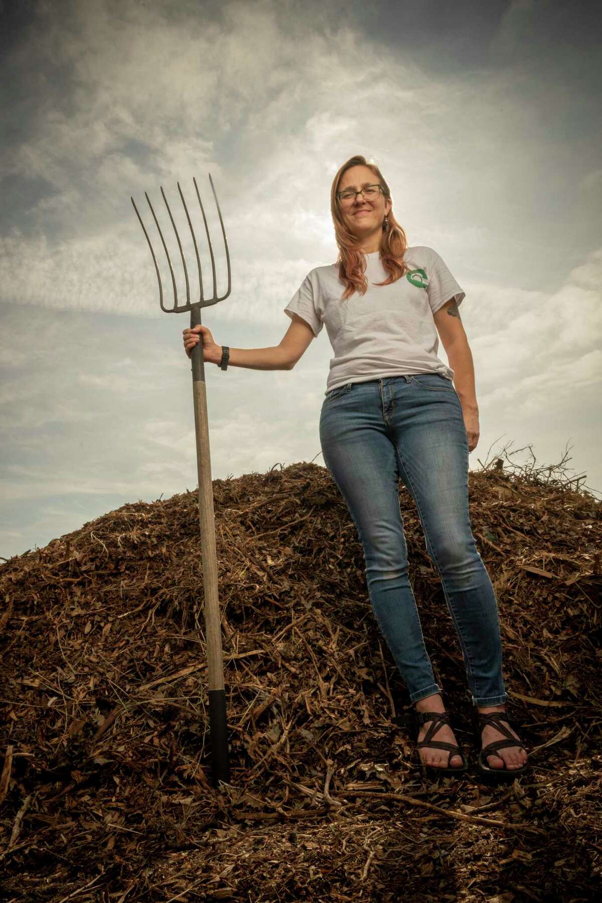 Kate Jaceldo and Betsy Gruy (not shown) have made a business out of taking food scraps from restaurants and residents, then using it to cultivate compost.