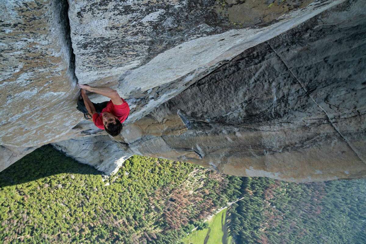 Climber Alex Honnold during his historic free solo of El Capitan in Yosemite Valley.