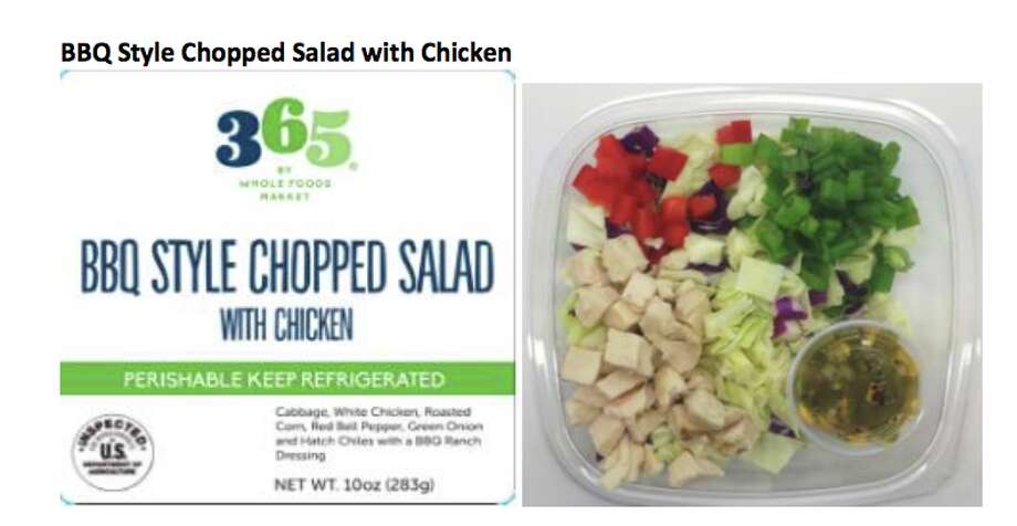 These ready-to-eat salads distributed and sold at California Whole Foods are being recalled due to concerns about listeria and salmonella, the USDA announced on Wednesday. Photo: FDA