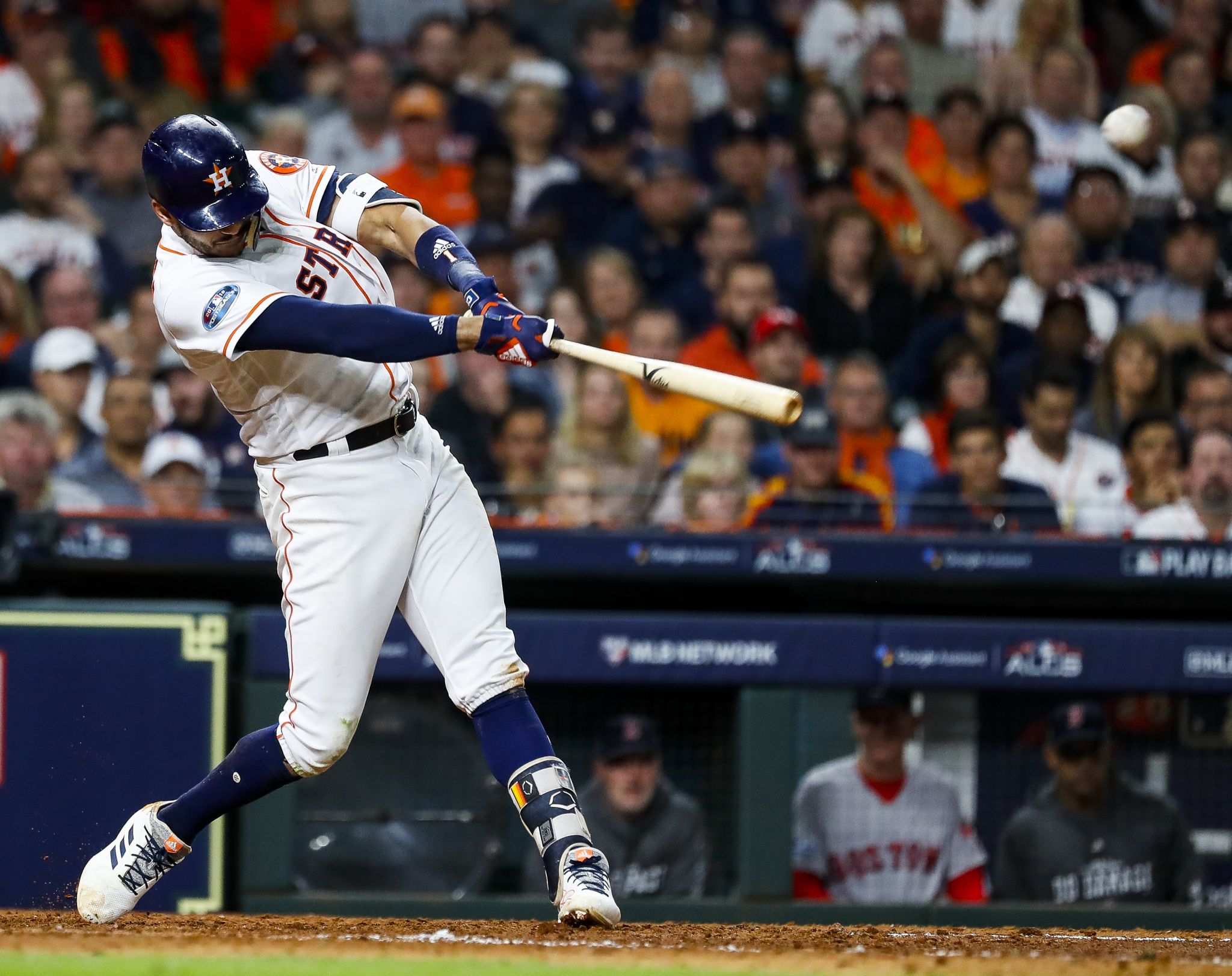 Jackie Bradley Jr.'s three-run home run got a little help from Josh Reddick