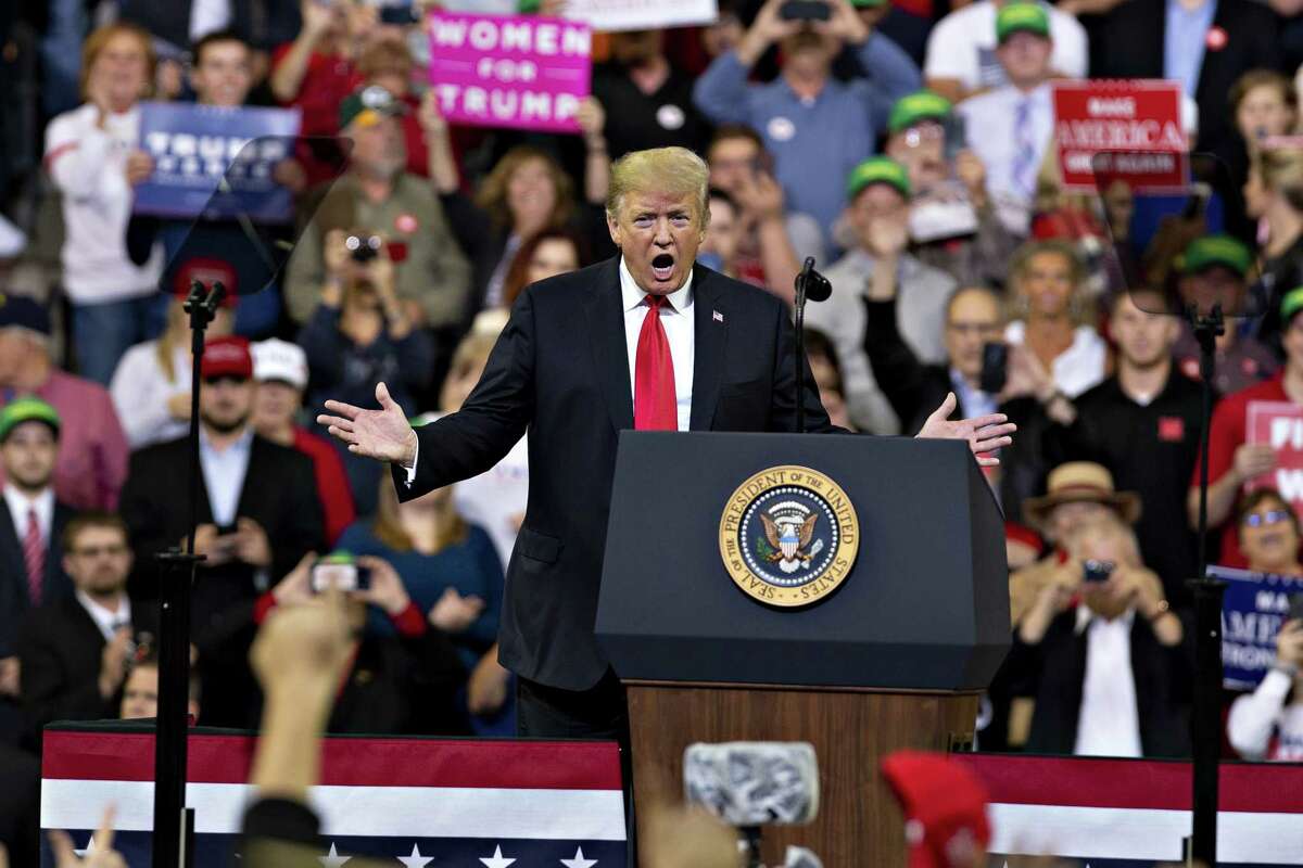 President Donald Trump at a rally in Council Bluffs, Iowa, on Oct. 9, 2018.