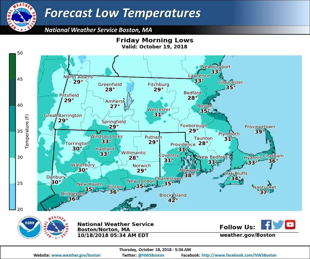 NWS Many areas of the state to get first frost