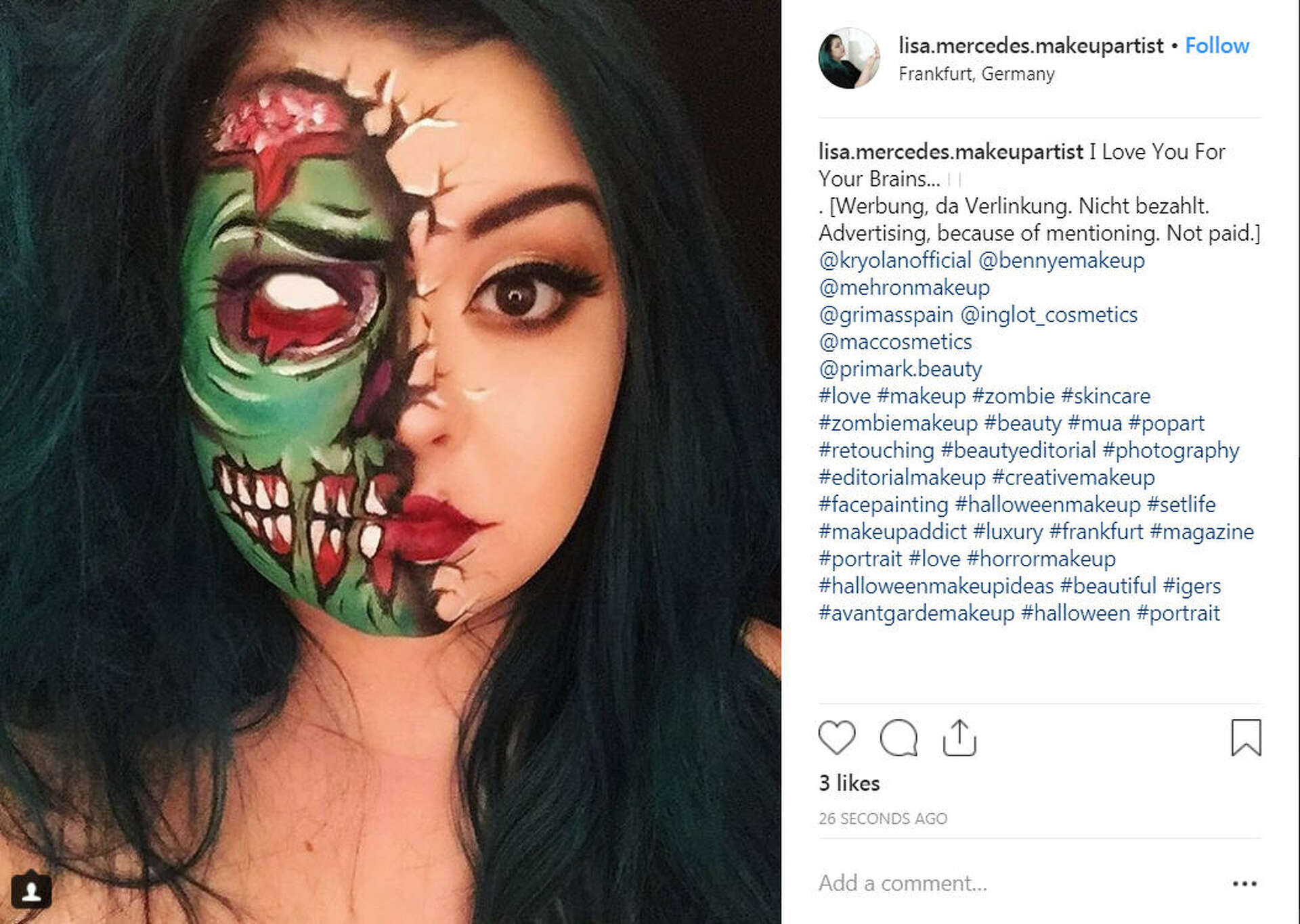 30 Cute Easy DIY Halloween Make Up Looks For 2020 #HalloweenMakeup, image size:1920x1366