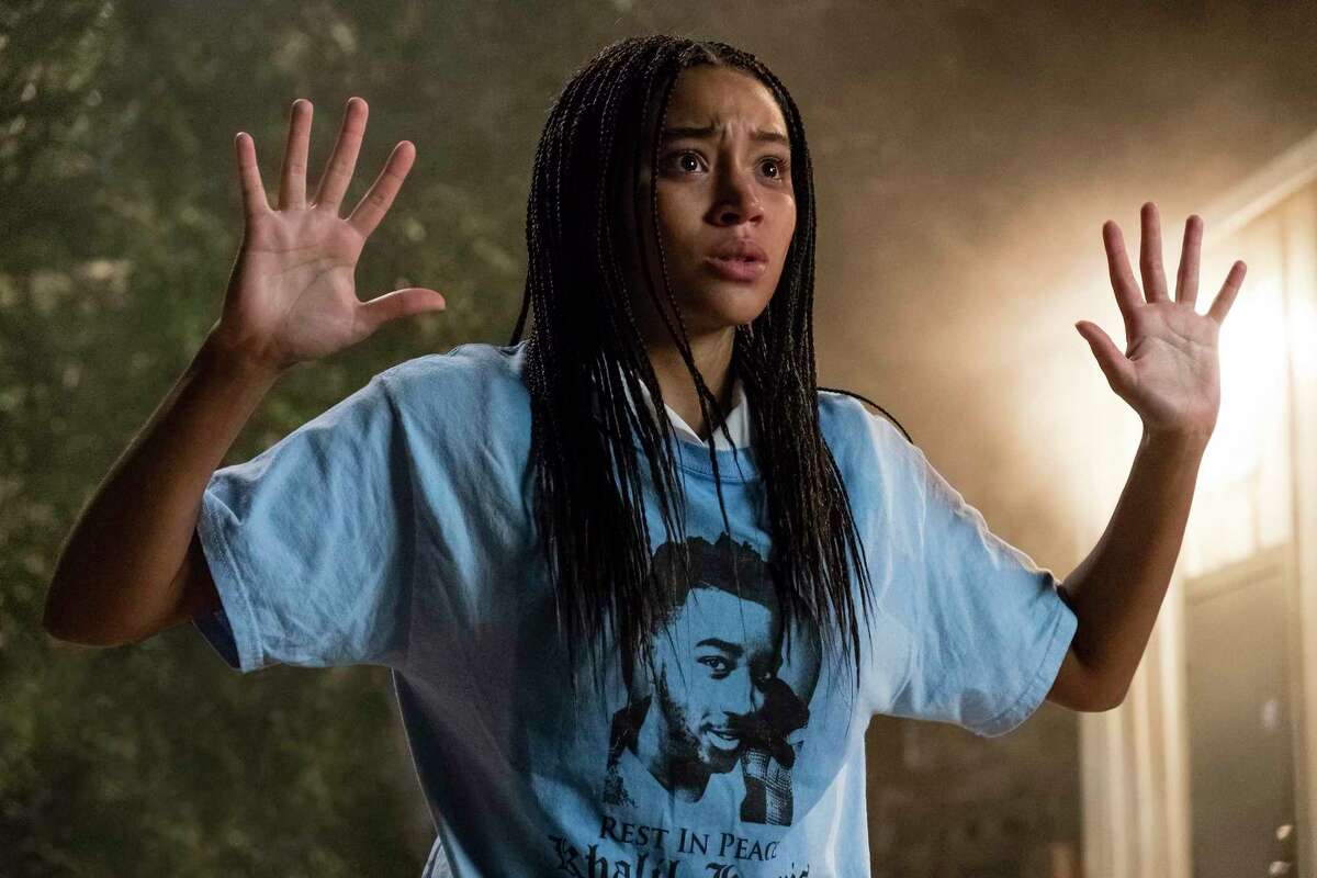 This image released by 20th Century Fox shows Amandla Stenberg in a scene from "The Hate U Give."
