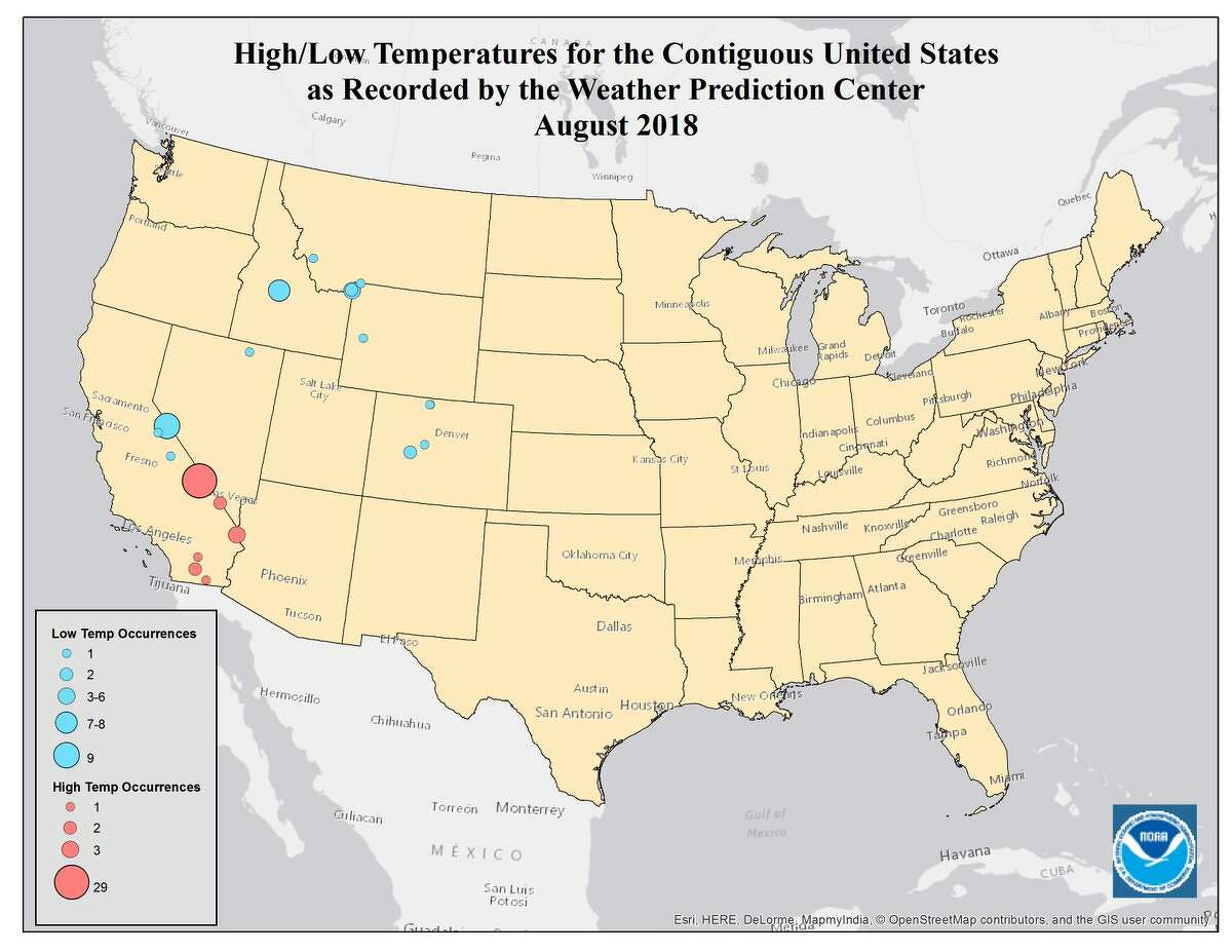 Land of extremes California holds hottest and coldest records for 2018