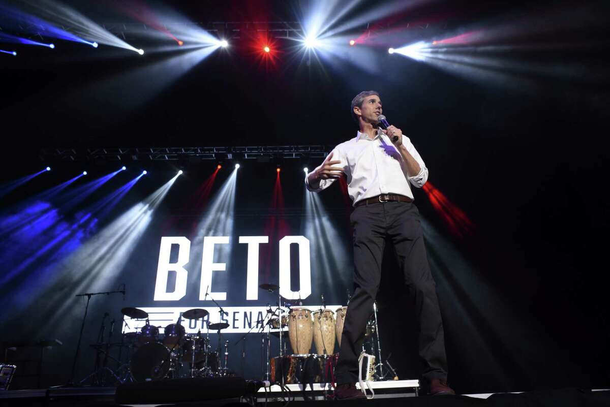El Paso Congressman Beto O?’Rourke speaks during a rally at the Bert Ogden Arena in Edinburg on Thursday, Oct. 18, 2018. O'Rourke is running against incumbent Ted Cruz for a U.S. Senator from Texas seat. Musical groups Asleep at the Wheel, Los Tigres del Norte and Little Joe y La Familia provided entertainment.