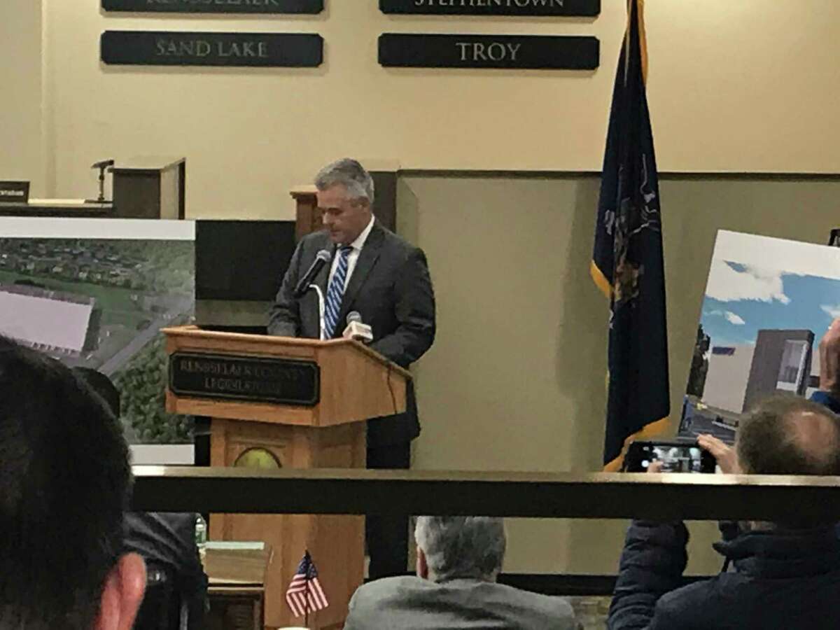 Rensselaer County Executive Steven McLaughlin delivers his budget message to explain the 2019 proposed county budget Friday Oct. 19, 2018 to the County Legislature.