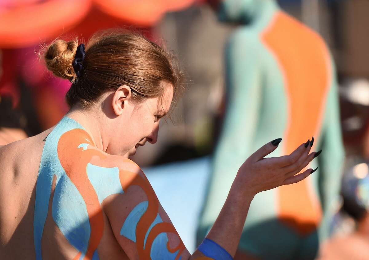 Nude Body Painting Takes Over San Francisco S Urban Burning Man