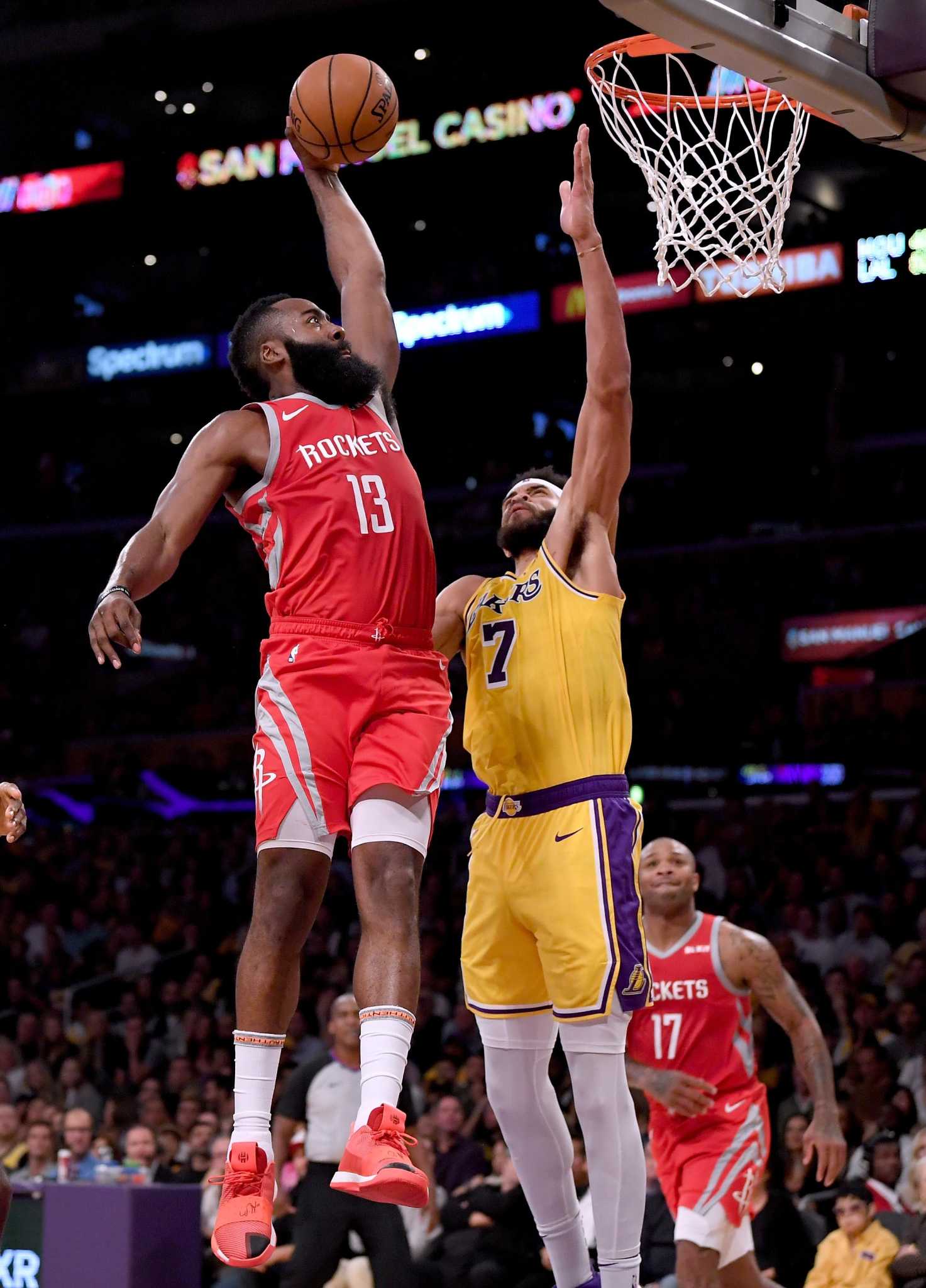 Rockets down Lakers for first win of season