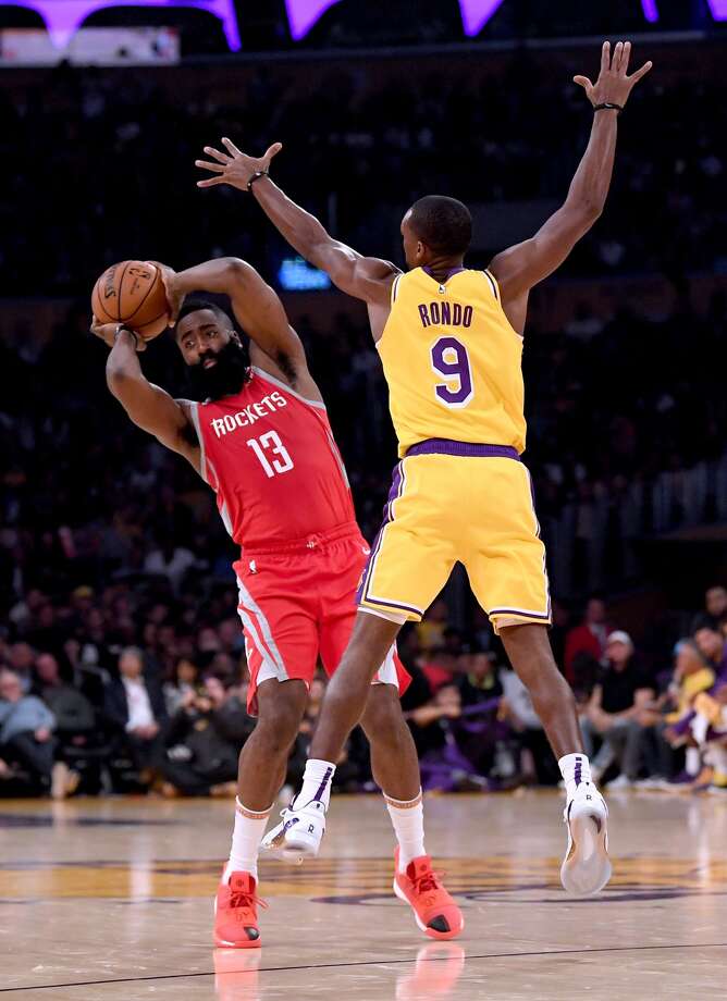 james harden, rockets dominate late against lebron james, lakers