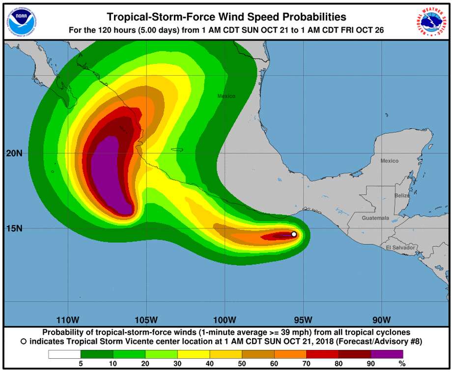 Hurricane Willa was rapidly intensifying and National Hurricane Center forecasters expect it to become a major storm by Monday morning, Oct. 22, 21018. Photo: National Hurricane Center