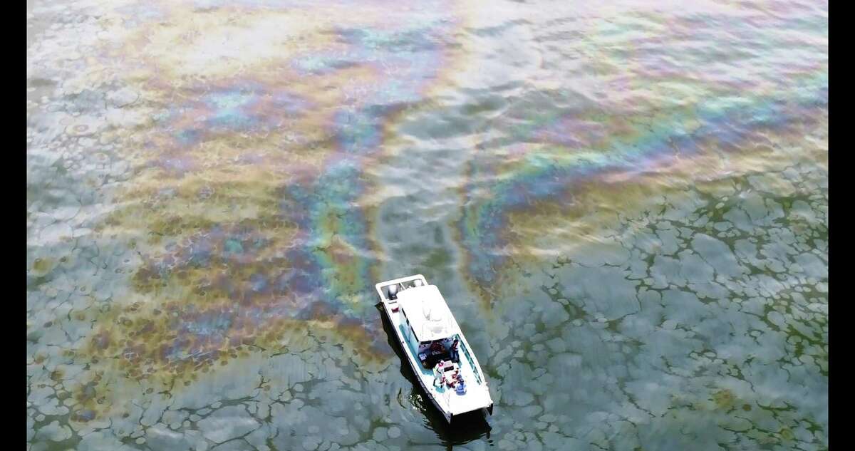 PHOTOS: Facts about our oceans An aerial image of an oil slick in the Gulf of Mexico, taken on April 28, 2018. >>How well do you know the seas? Test your knowledge in the photos that follow...