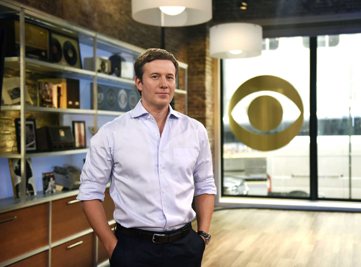 CBS Evening News anchor Jeff Glor, a Greenwich resident, poses in studio at the CBS Broadcast Center in New York, N.Y. Wednesday, Sept. 26, 2018. Glor moved to midcountry Greenwich two years ago with his wife Nicole, a fitness instructor, and two children. He has been with CBS News since 2007 and recently took over the role of Evening News anchor in December of 2017.