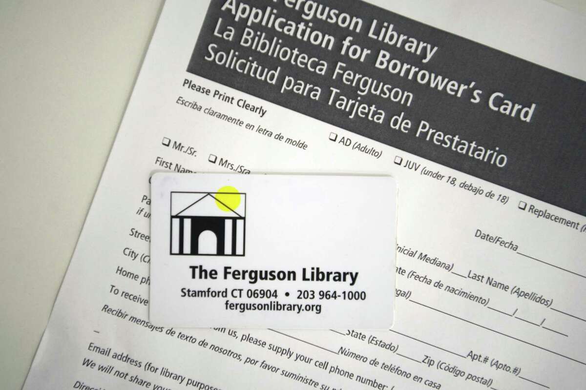 A library card for The Ferguson Library in Stamford, Conn. The Ferguson Library has removed from its library card application a line to identify gender in a bid to be more inclusive for those who may be struggling with gender identity or transitioning to a different sex.